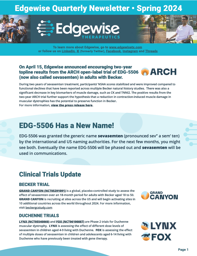 Edgewise Newsletter Spring 2024